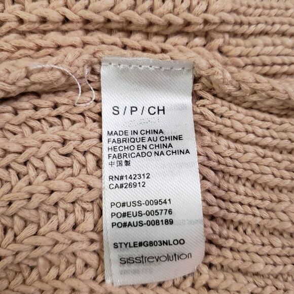 NWT sisstrEvolution Tan Striped Cotton Long Sleeve Sweater Size S - Picture 7 of 11